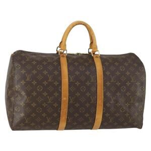 LOUIS VUITTON Monogram Keepall 50 Boston Bag M41426 LV Auth 158281